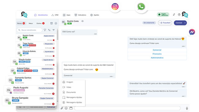 Transforme a comunicação da sua empresa com uma central única de atendimento integrada ao WhatsApp, Direct, Messenger e muito mais.